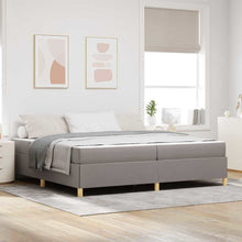 Boxspring bed Anders Taupe en Wit 200 x 200 cm Stof