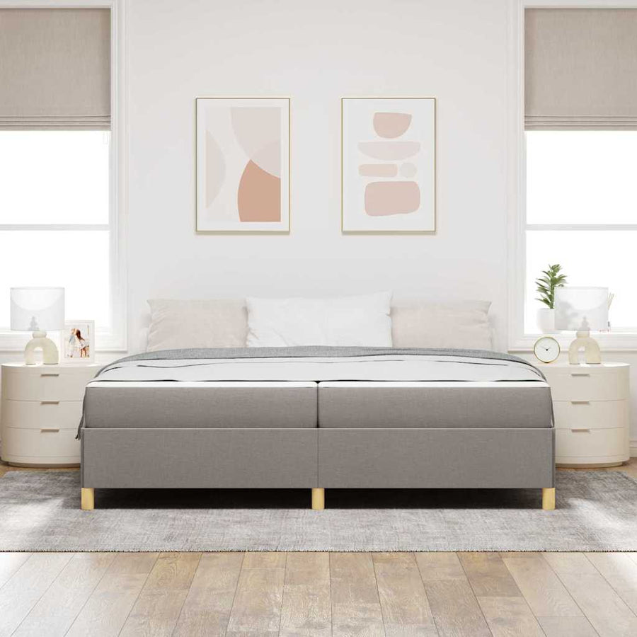 Boxspring bed Anders Taupe en Wit 200 x 200 cm Stof