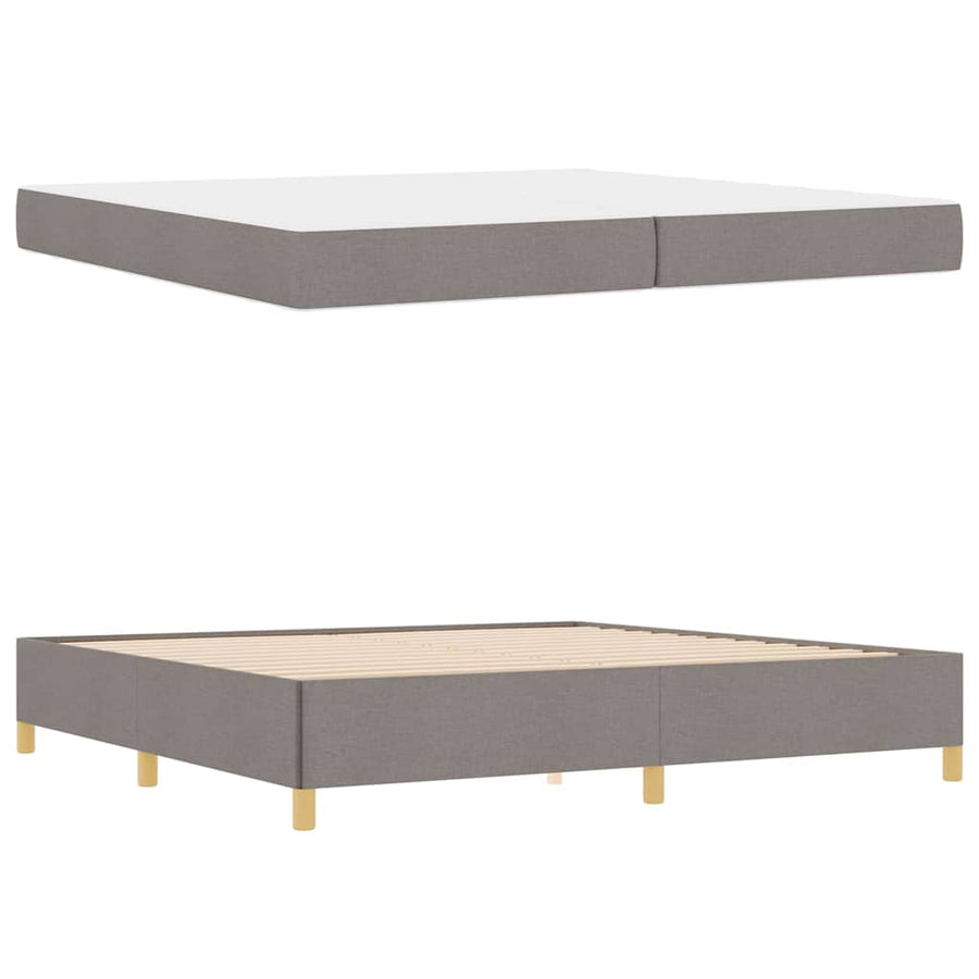 Boxspring bed Anders Taupe en Wit 200 x 200 cm Stof