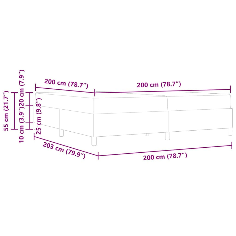 Boxspring bed Anders Taupe en Wit 200 x 200 cm Stof