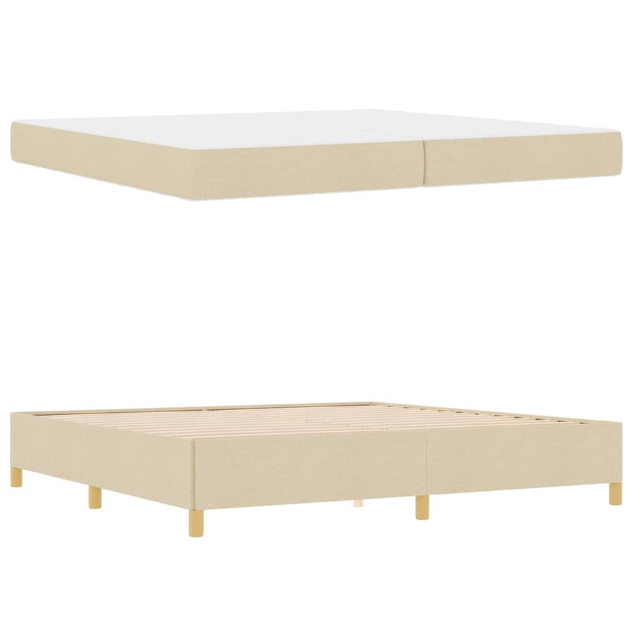 Boxspring bed Anders Wit en Crème 200 x 200 cm Stof