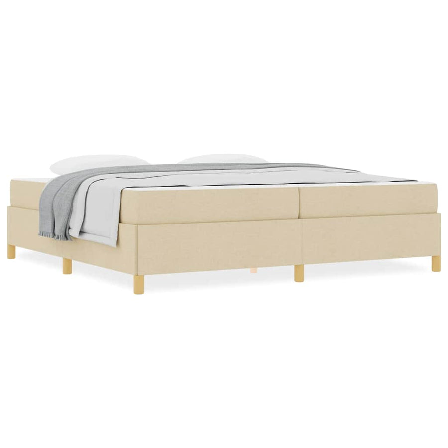 Boxspring bed Anders Wit en Crème 200 x 200 cm Stof