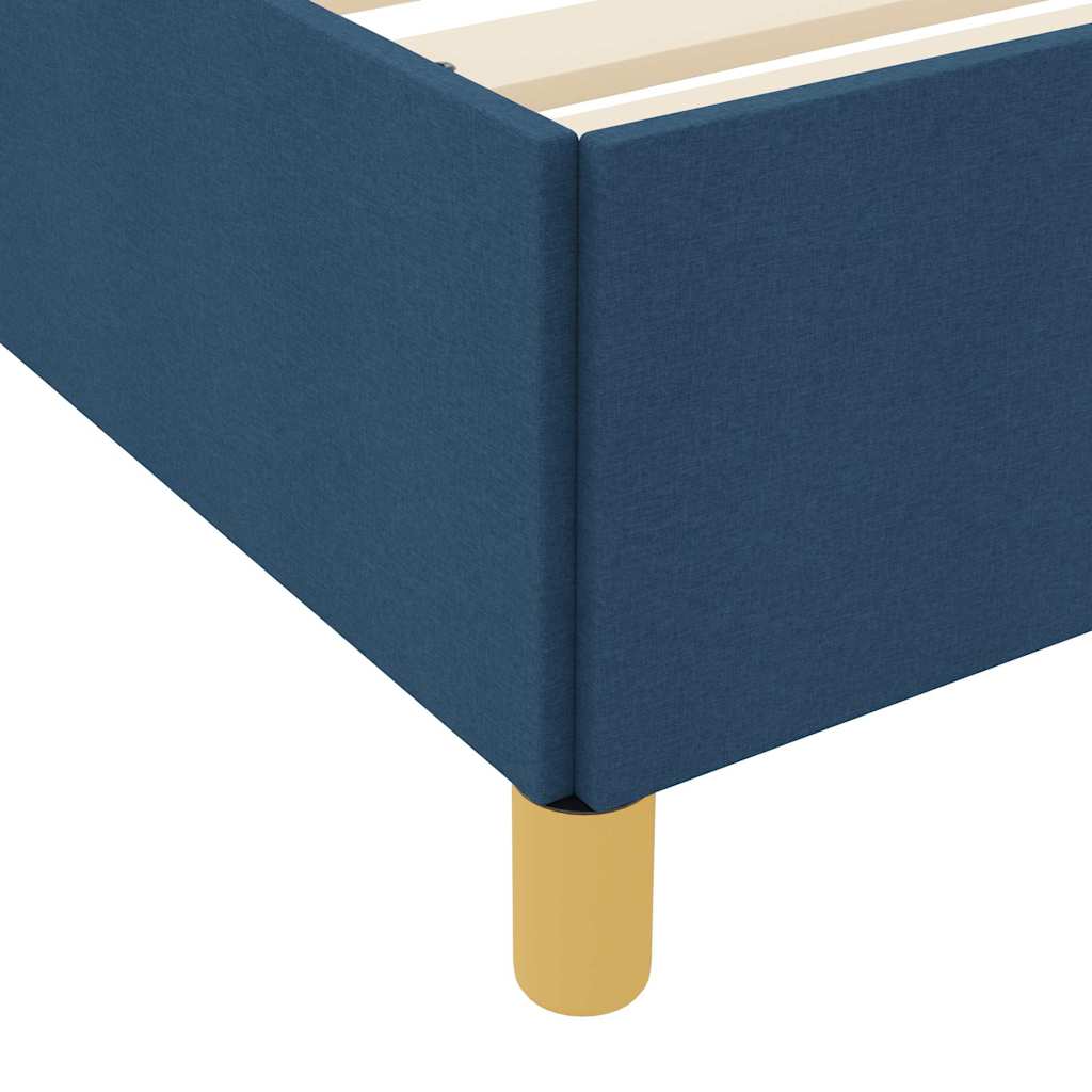 Boxspring bed Blauw en Donkerblauw en Wit 200 x 200 cm Stof