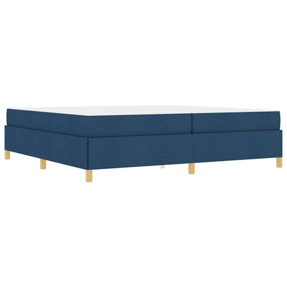 Boxspring bed Blauw en Donkerblauw en Wit 200 x 200 cm Stof
