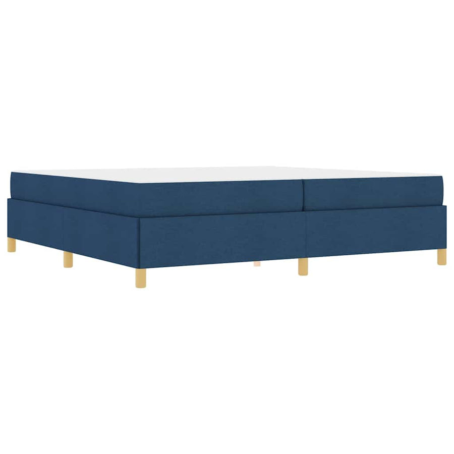 Boxspring bed Blauw en Donkerblauw en Wit 200 x 200 cm Stof