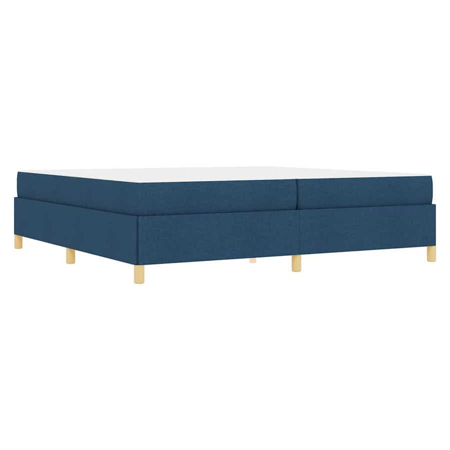 Boxspring bed Blauw en Donkerblauw en Wit 200 x 200 cm Stof