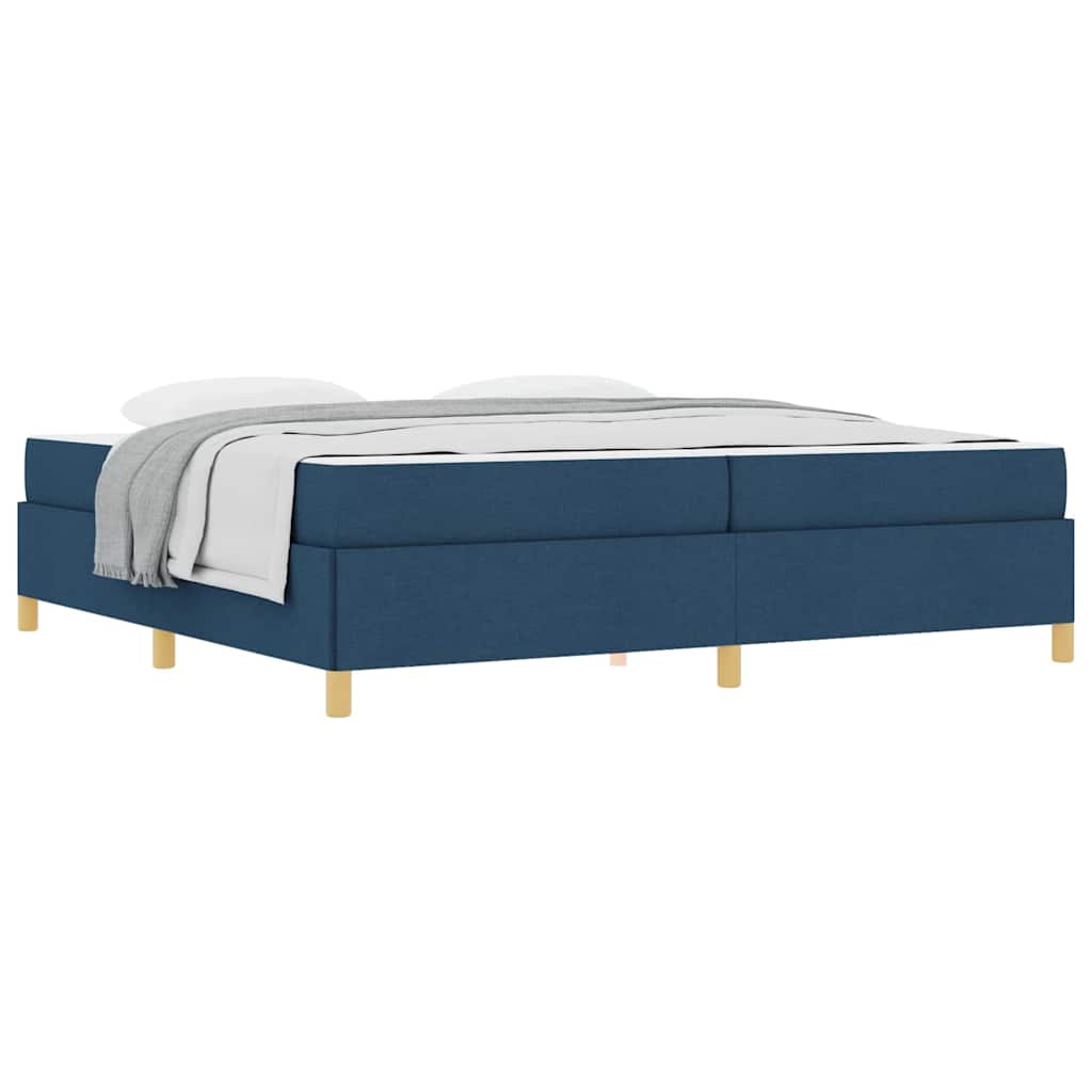 Boxspring bed Blauw en Donkerblauw en Wit 200 x 200 cm Stof