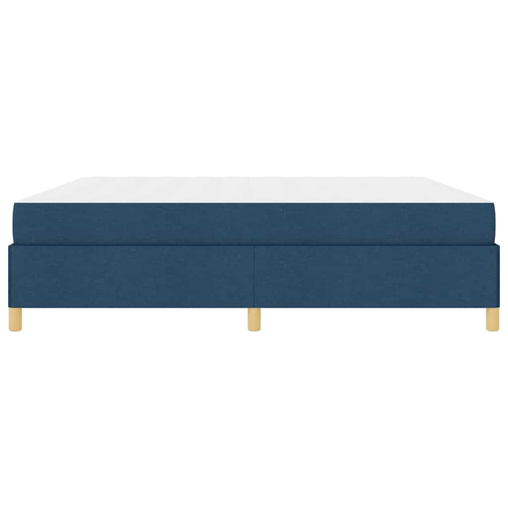 Boxspring bed Blauw en Donkerblauw en Wit 200 x 200 cm Stof