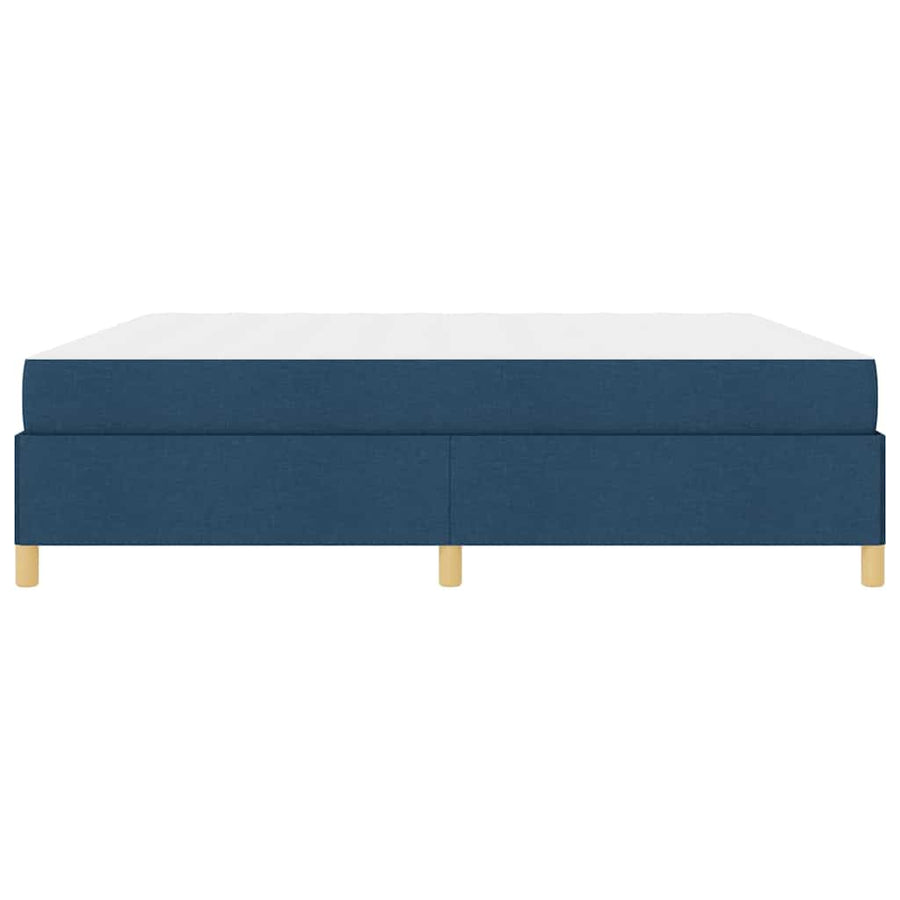 Boxspring bed Blauw en Donkerblauw en Wit 200 x 200 cm Stof