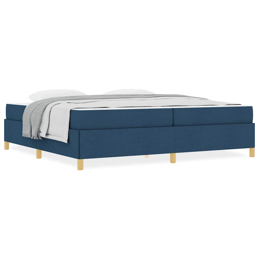 Boxspring bed Blauw en Donkerblauw en Wit 200 x 200 cm Stof