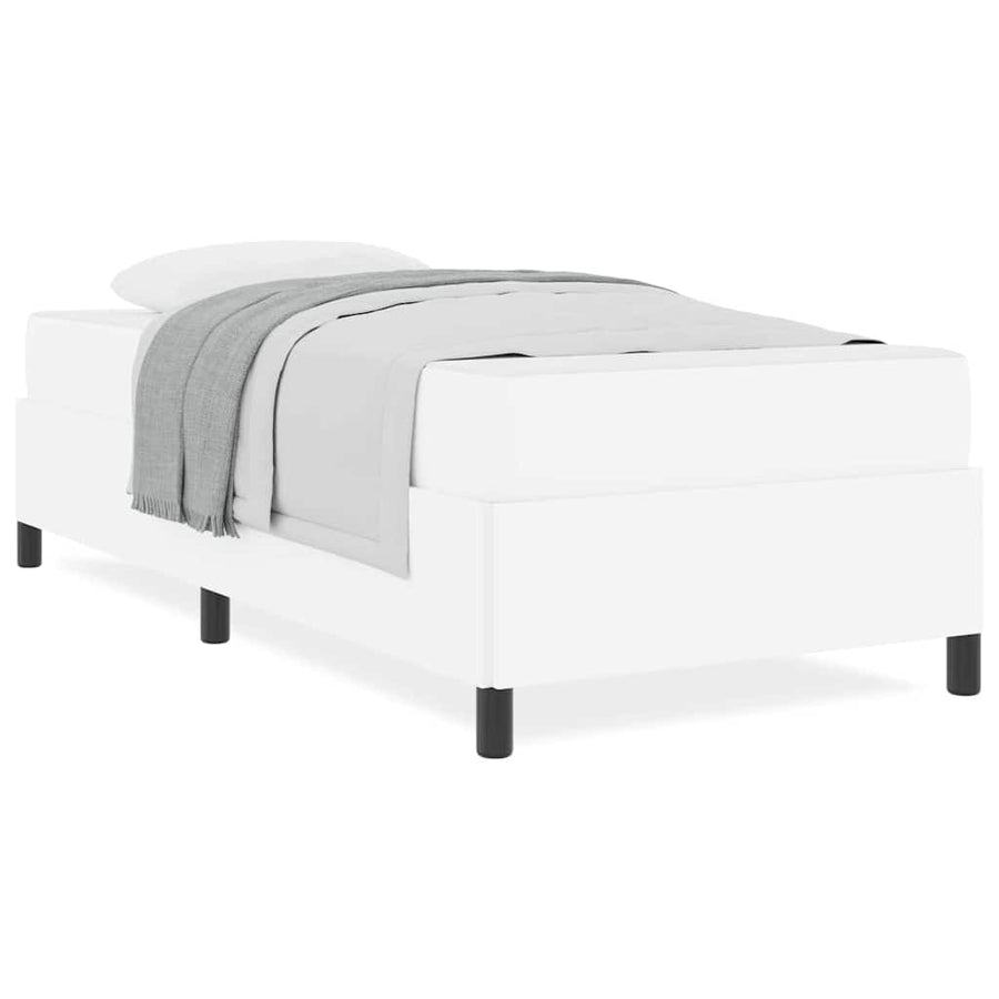 Bedframe met matras Wit 80 x 200 cm Kunstleer