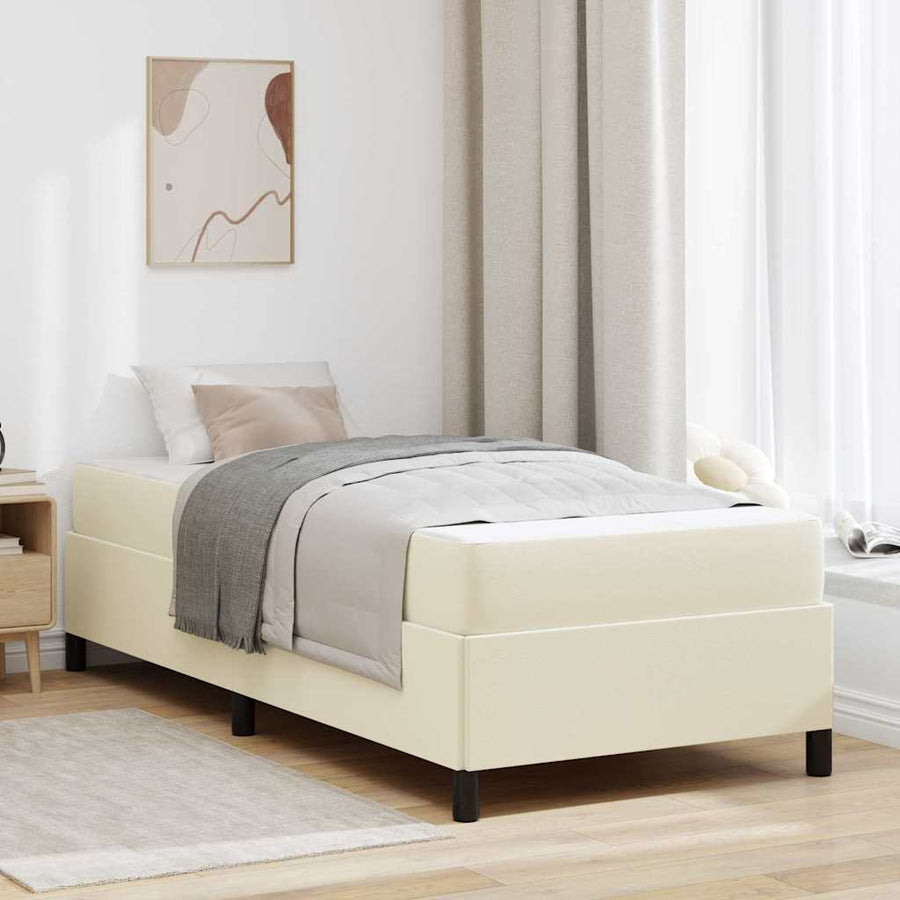 Bedframe met matras Crème 80 x 200 cm Stof