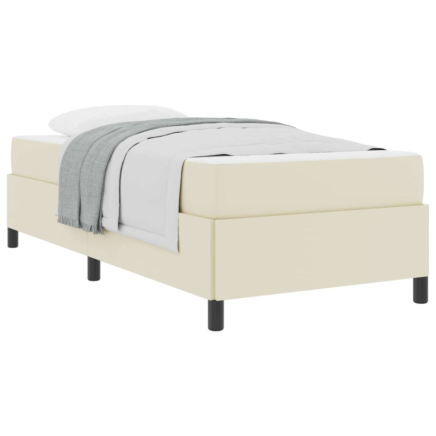 Bedframe met matras Crème 80 x 200 cm Stof