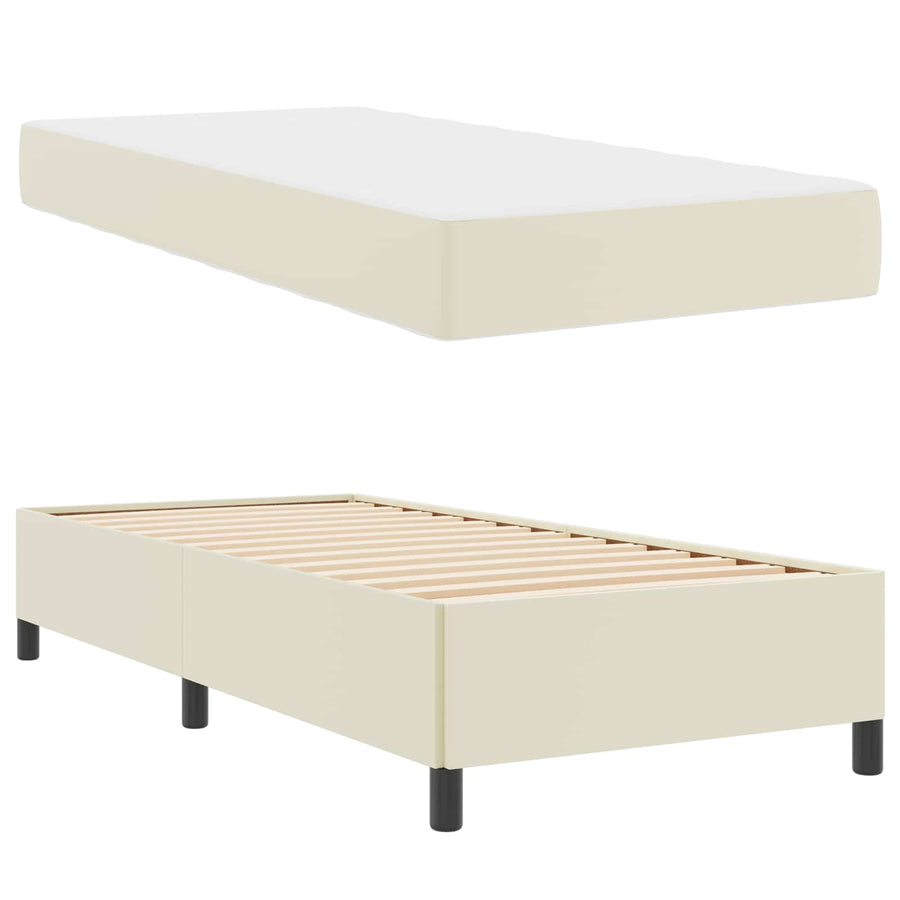 Bedframe met matras Crème 80 x 200 cm Stof
