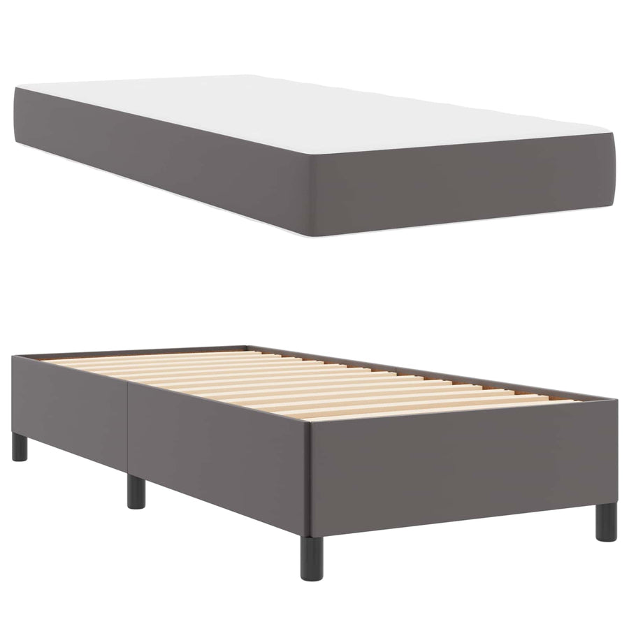Bedframe met matras Grijs 80 x 200 cm Stof
