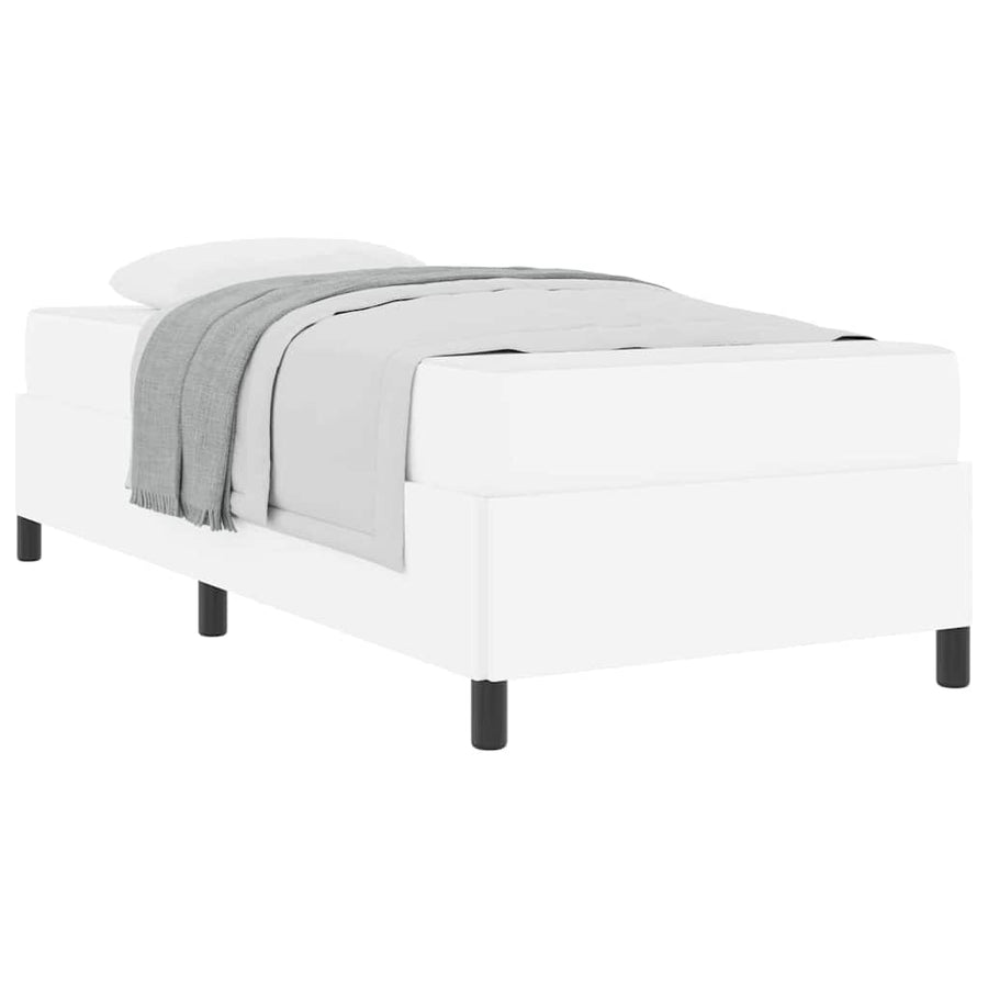 Bedframe met matras Wit 90 x 190 cm Kunstleer