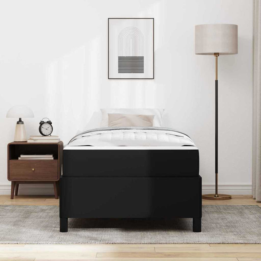 Bedframe met matras Zwart 90 x 200 cm Kunstleer