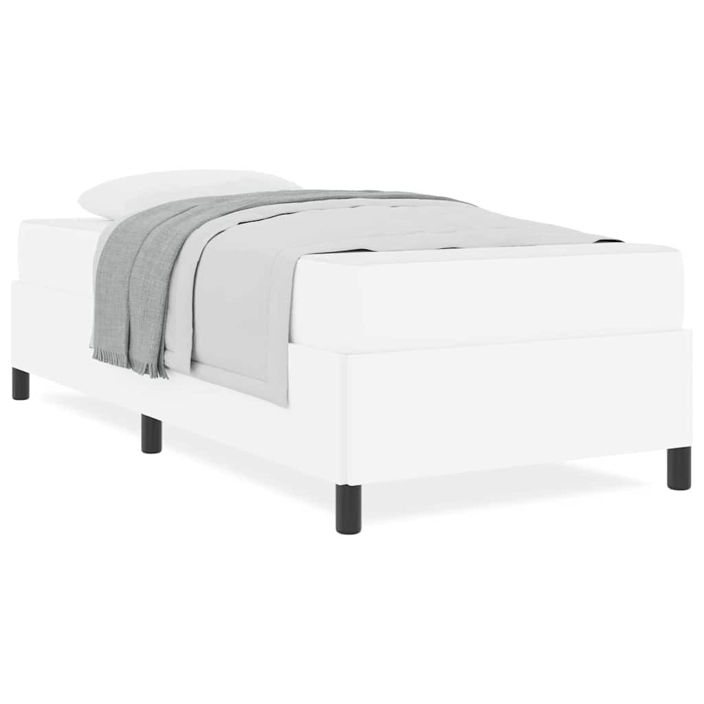 Bedframe met matras Wit 90 x 200 cm Kunstleer