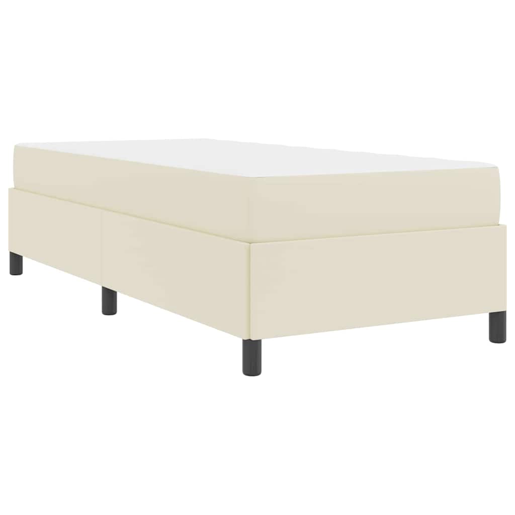 Bedframe met matras Crème 90 x 200 cm Kunstleer