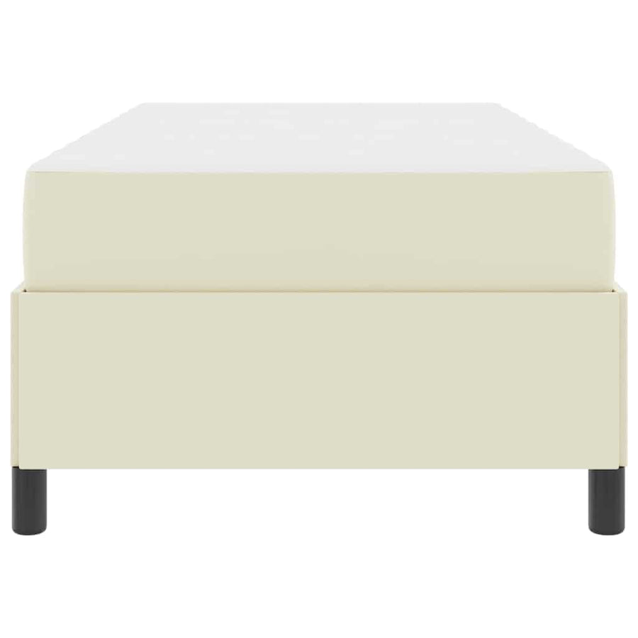 Bedframe met matras Crème 90 x 200 cm Kunstleer