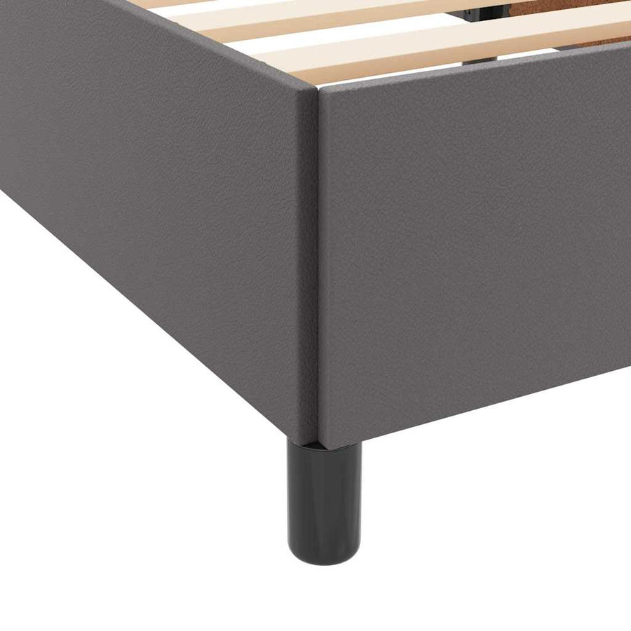 Bedframe met matras Grijs 90 x 200 cm Kunstleer