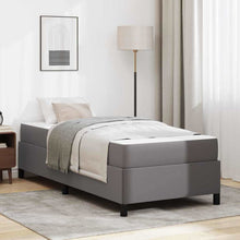 Bedframe met matras Grijs 90 x 200 cm Kunstleer