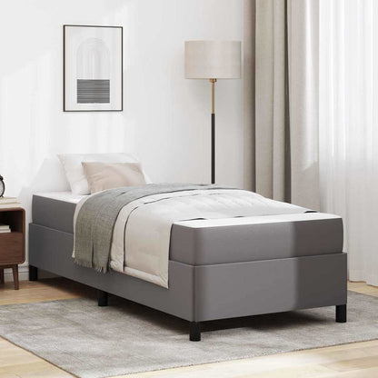 Bedframe met matras Grijs 90 x 200 cm Kunstleer