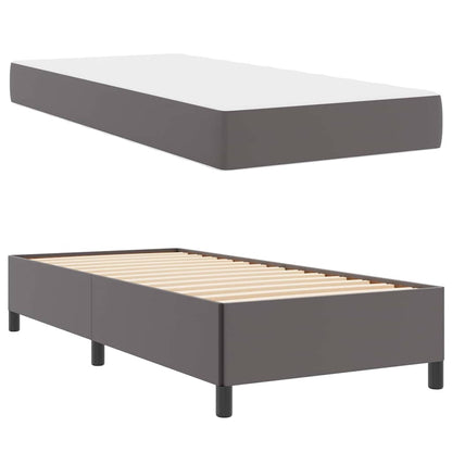 Bedframe met matras Grijs 90 x 200 cm Kunstleer