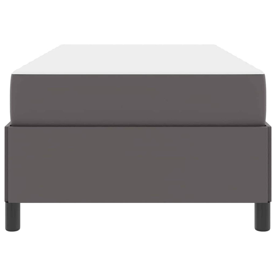 Bedframe met matras Grijs 90 x 200 cm Kunstleer
