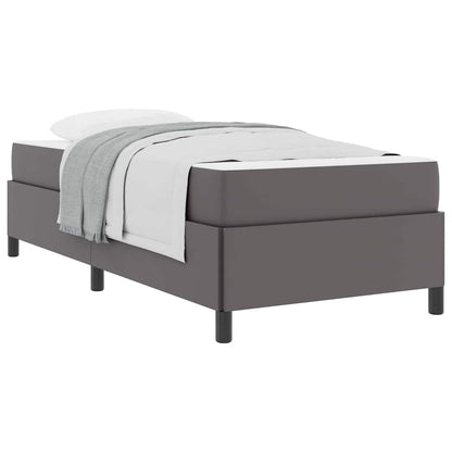 Bedframe met matras Grijs 90 x 200 cm Kunstleer