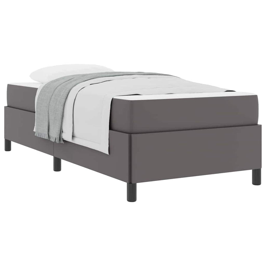 Bedframe met matras Grijs 90 x 200 cm Kunstleer