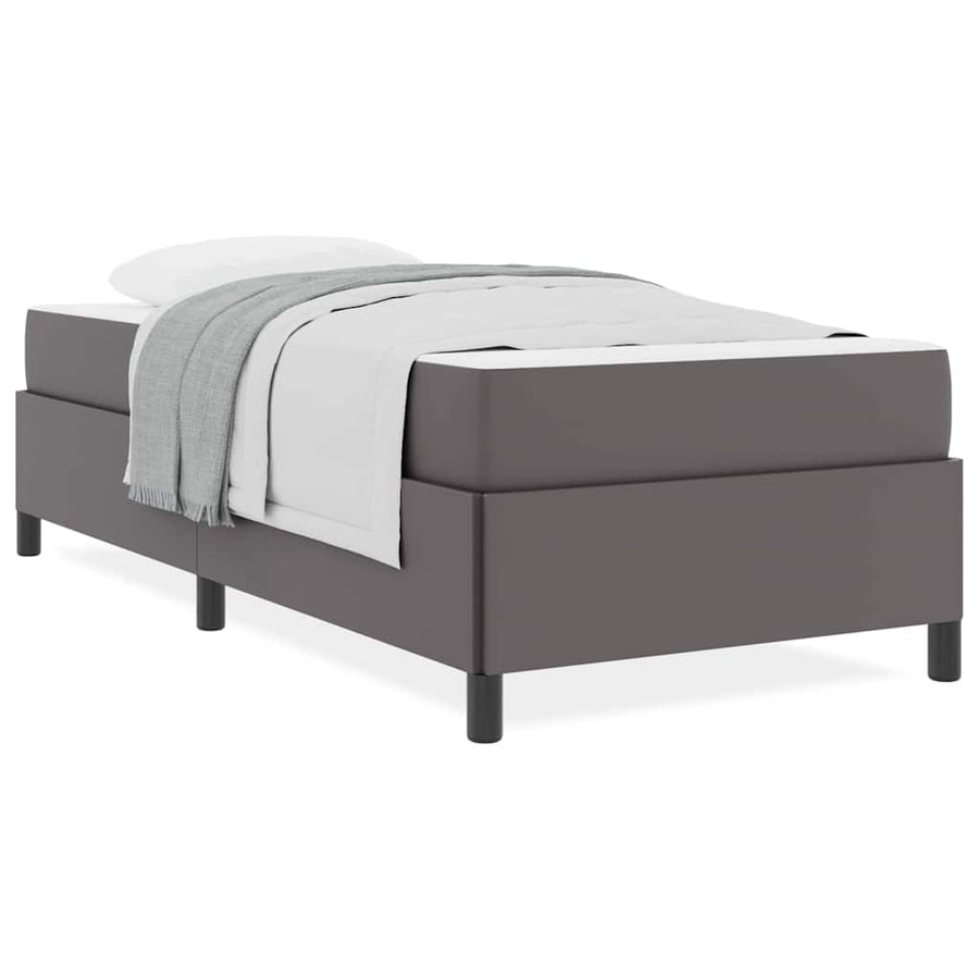 Bedframe met matras Grijs 90 x 200 cm Kunstleer