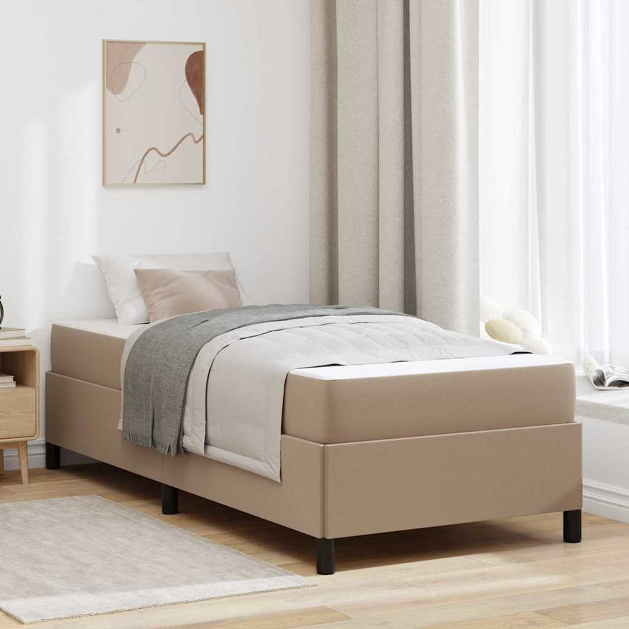 Bedframe met matras Cappuccino 90 x 200 cm Kunstleer