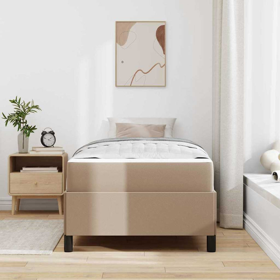 Bedframe met matras Cappuccino 90 x 200 cm Kunstleer