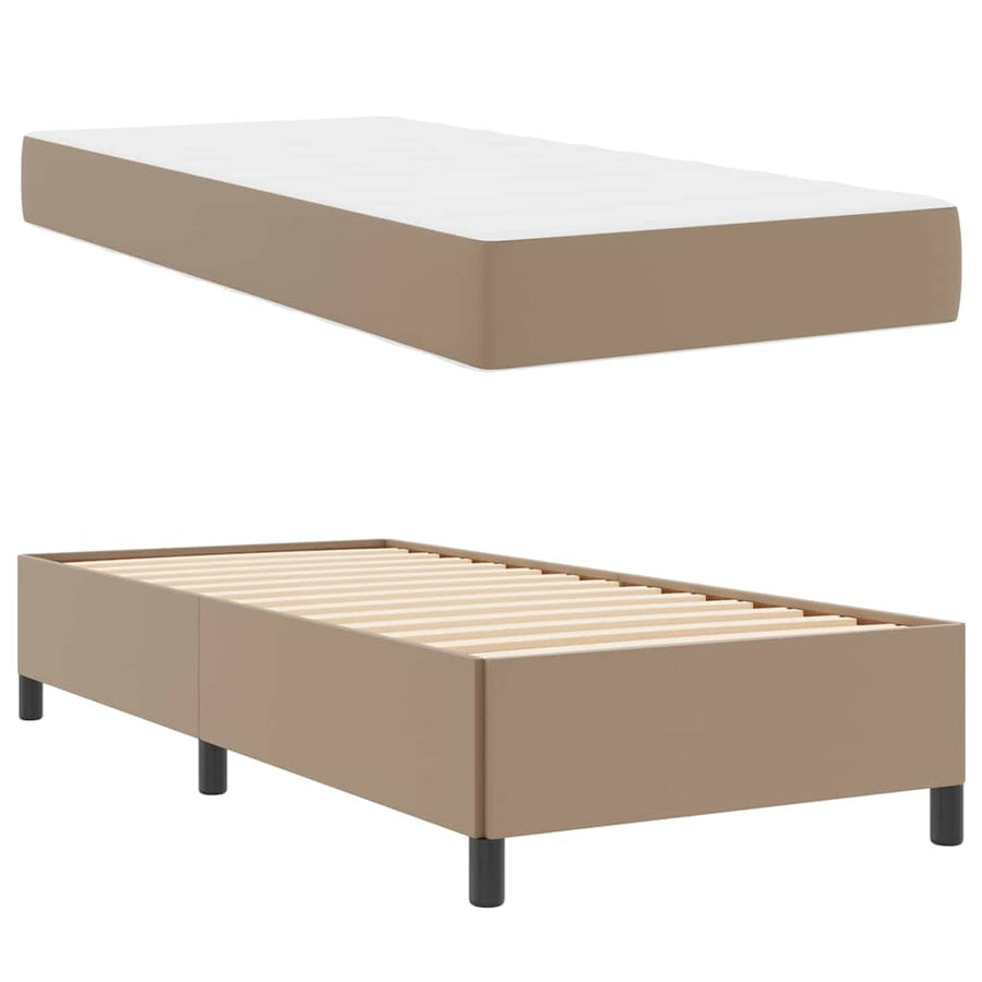 Bedframe met matras Cappuccino 90 x 200 cm Kunstleer