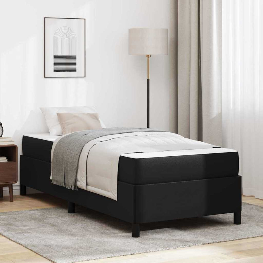 Bedframe met matras Zwart 100 x 200 cm Kunstleer