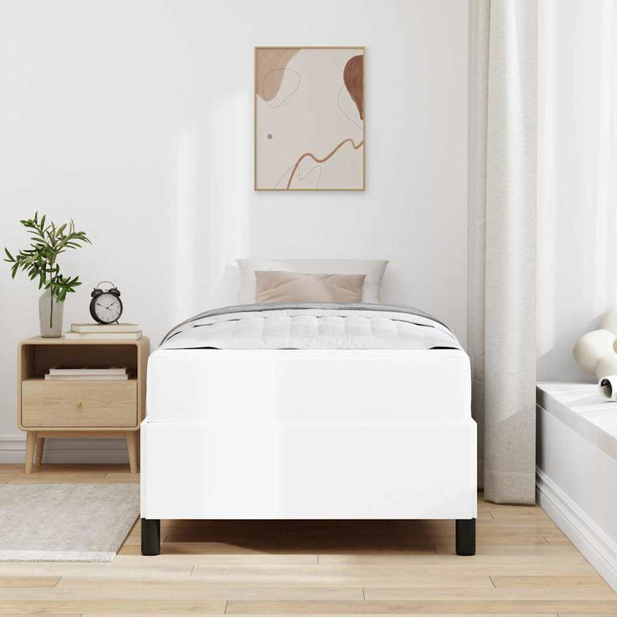 Bedframe met matras Wit 100 x 200 cm Kunstleer