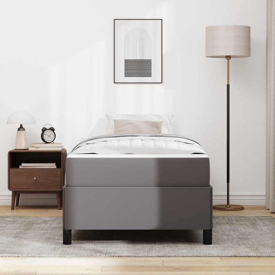 Bedframe met matras Grijs 100 x 200 cm Kunstleer