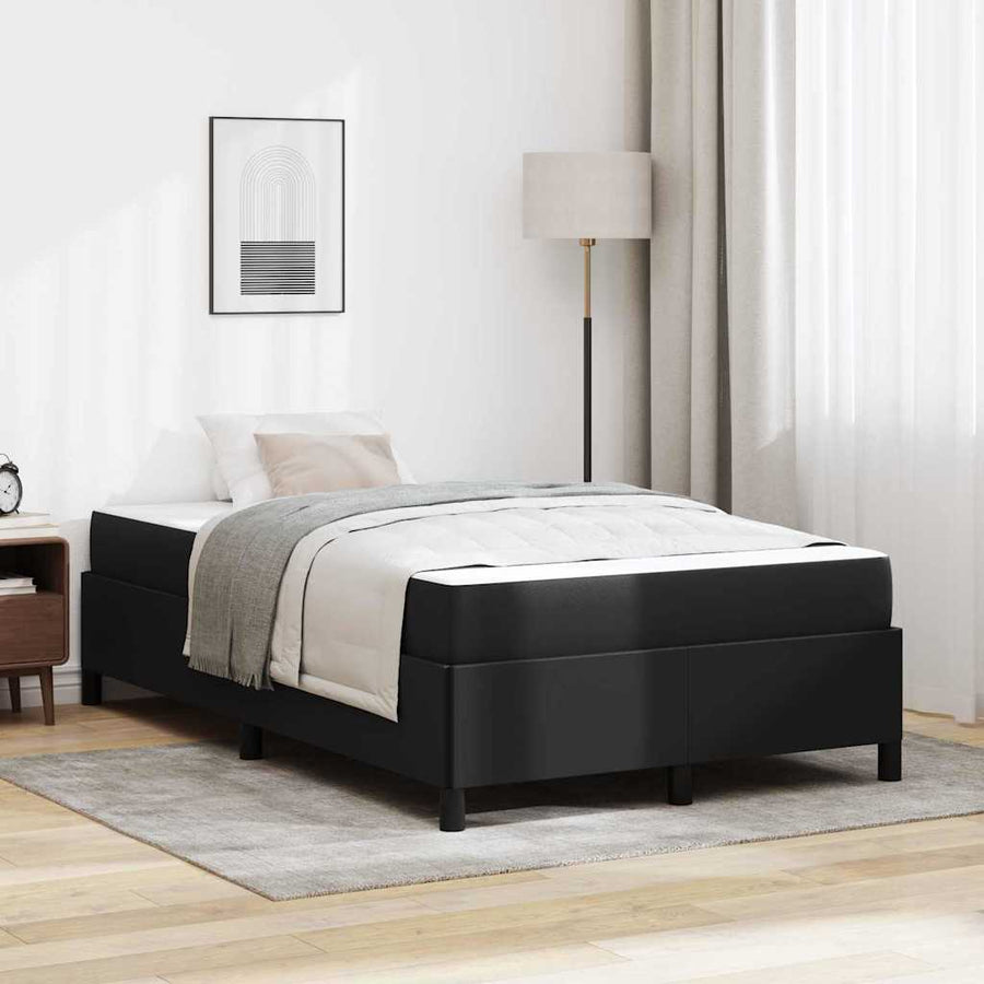 Bedframe met matras Zwart 120 x 190 cm Kunstleer