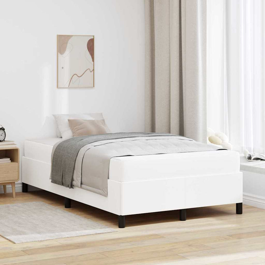 Bedframe met matras Wit 120 x 190 cm Kunstleer