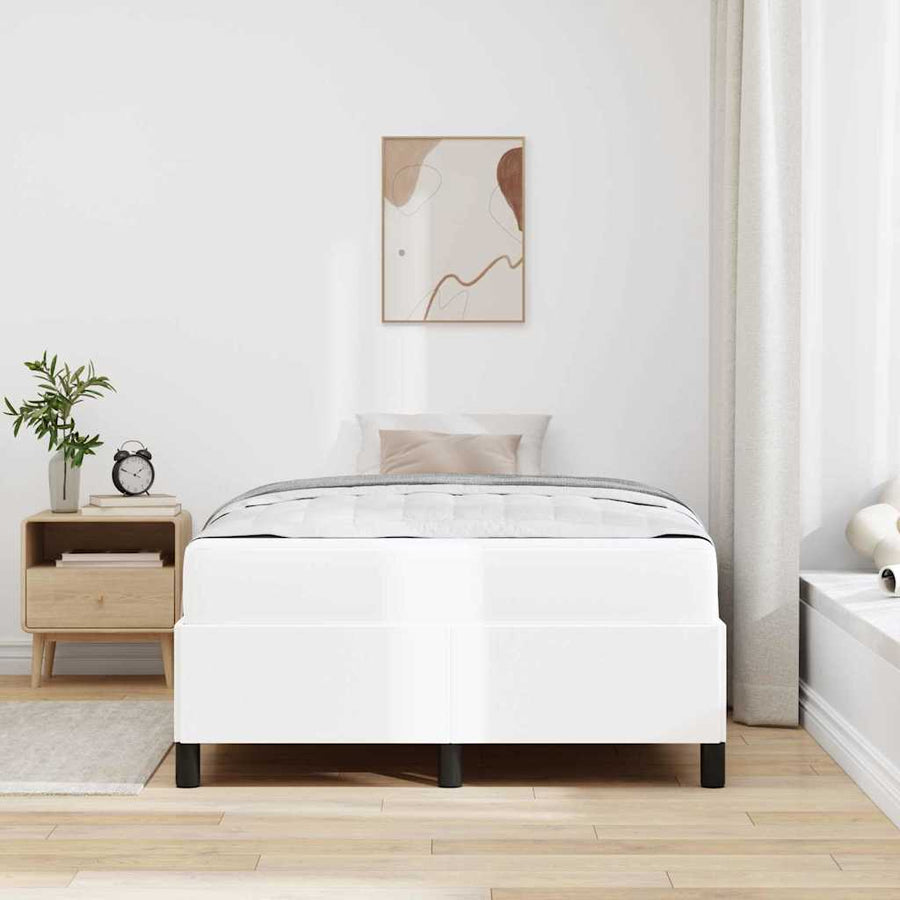 Bedframe met matras Wit 120 x 190 cm Kunstleer
