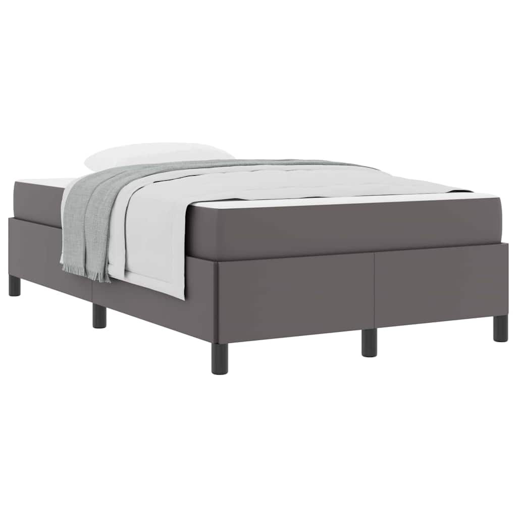 Bedframe met matras Grijs 120 x 190 cm Kunstleer