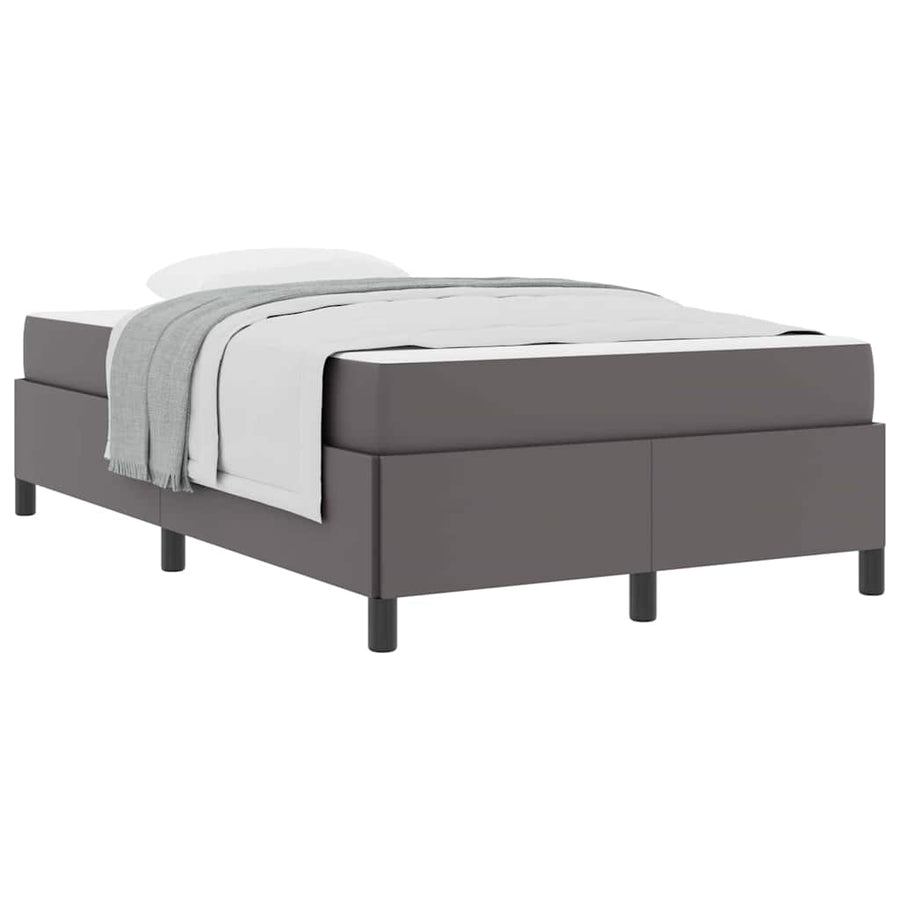 Bedframe met matras Grijs 120 x 190 cm Kunstleer