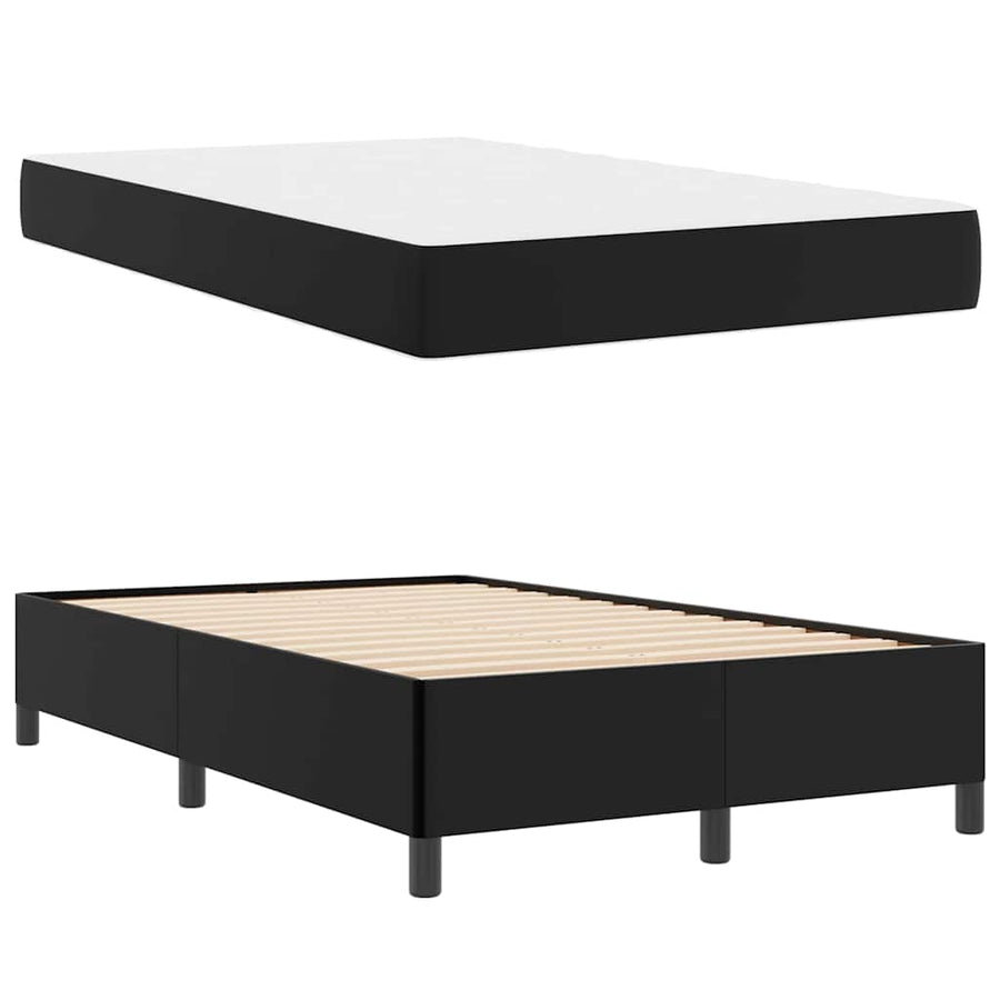Bedframe met matras Zwart 120 x 200 cm Kunstleer
