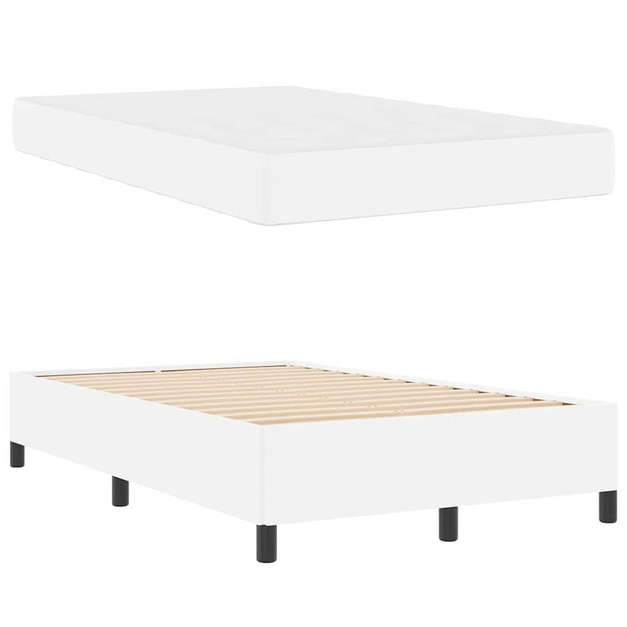 Bedframe met matras Wit 120 x 200 cm Kunstleer