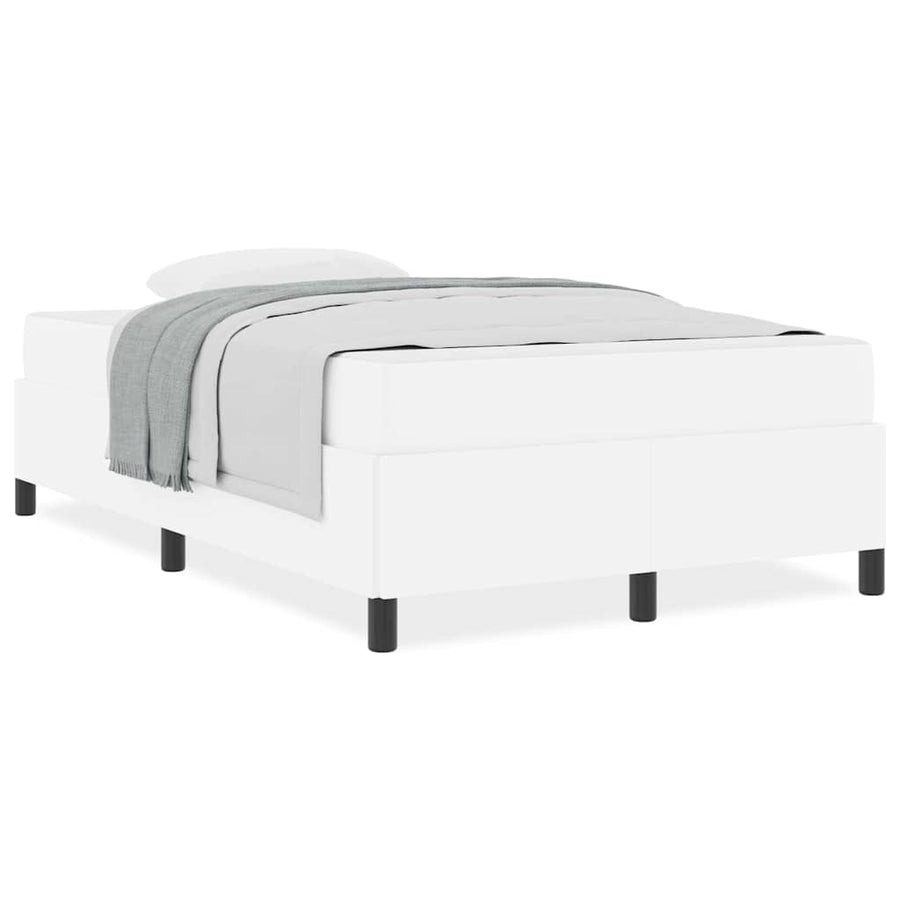 Bedframe met matras Wit 120 x 200 cm Kunstleer