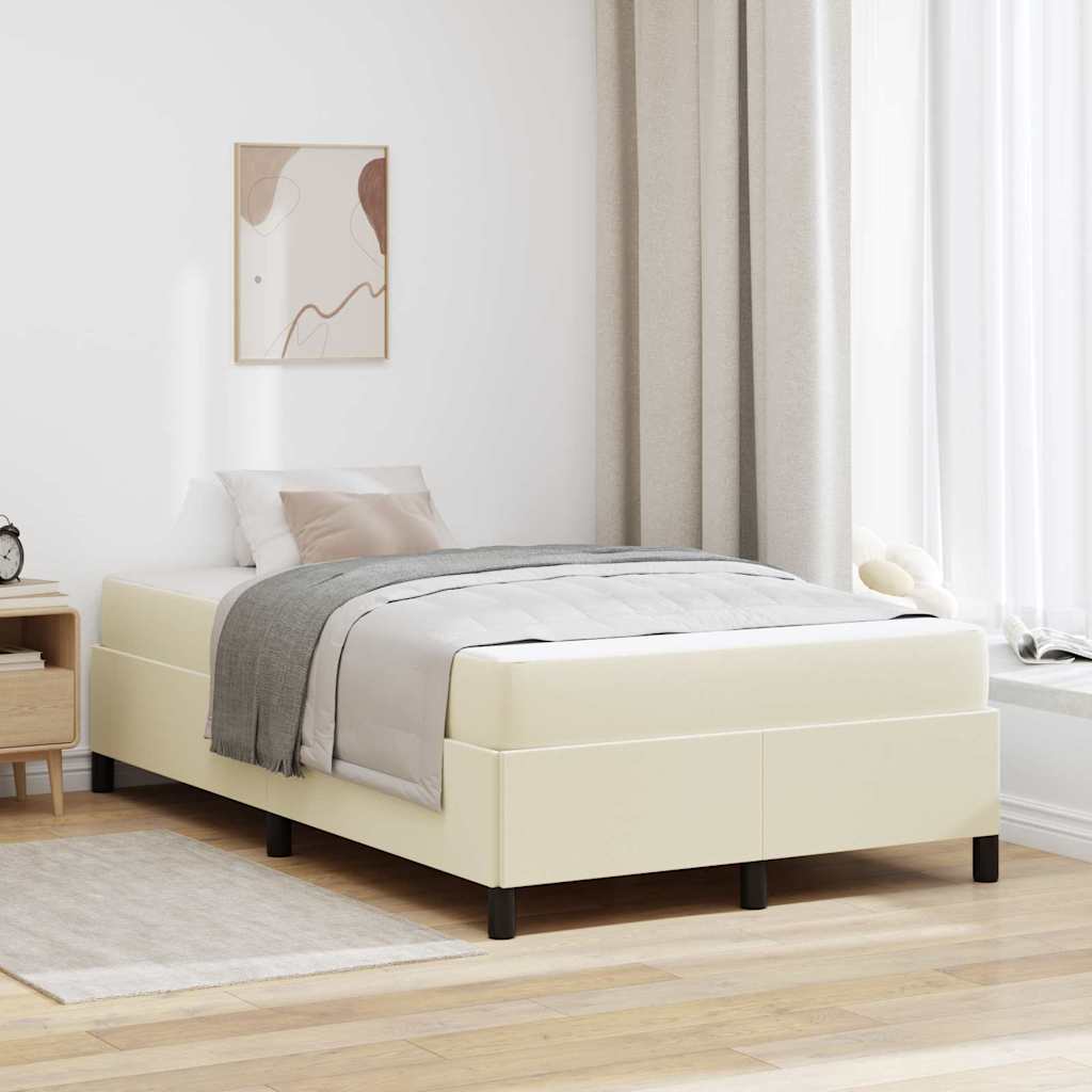Bedframe met matras Crème 120 x 200 cm Stof