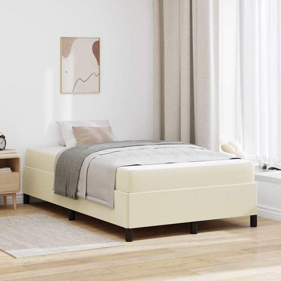 Bedframe met matras Crème 120 x 200 cm Stof