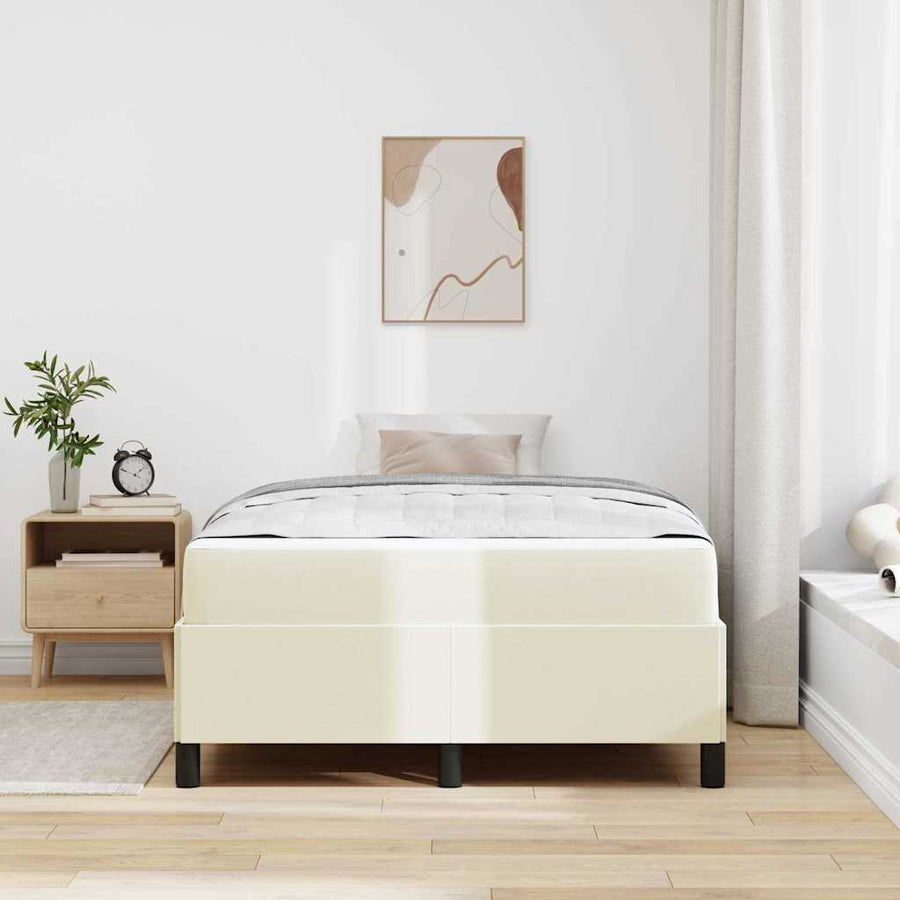 Bedframe met matras Crème 120 x 200 cm Stof