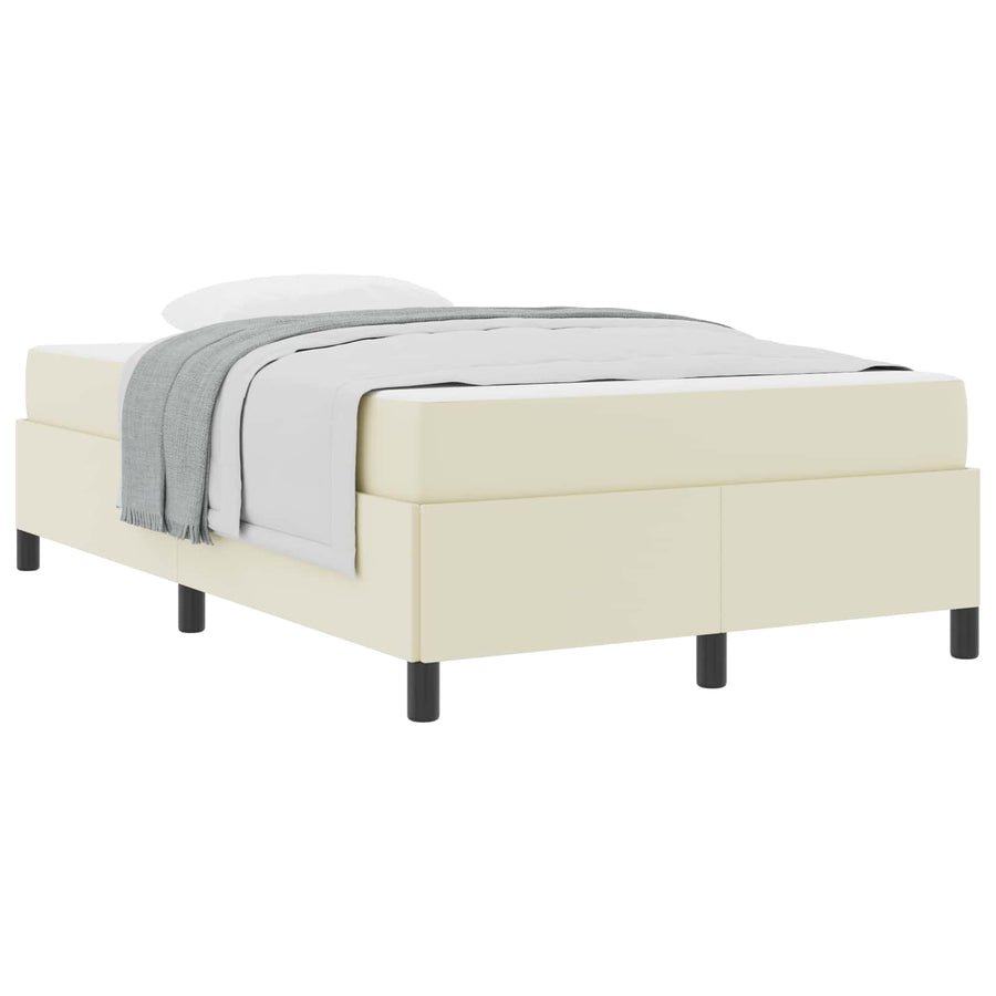 Bedframe met matras Crème 120 x 200 cm Stof